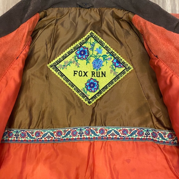 Vintage orange and brown leather jacket from the 1970’s. Loose fitting size L. - Picture 3 of 5